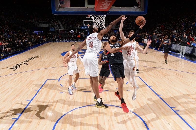 DETROIT, MI - MARCH 1: Cade Cunningham #2 of the Detroit Pistons shoots the ball during the game against the Cleveland Cavaliers on March 1, 2024 at Little Caesars Arena in Detroit, Michigan. NOTE TO USER: User expressly acknowledges and agrees that, by downloading and/or using this photograph, User is consenting to the terms and conditions of the Getty Images License Agreement. Mandatory Copyright Notice: Copyright 2024 NBAE (Photo by Chris Schwegler/NBAE via Getty Images)