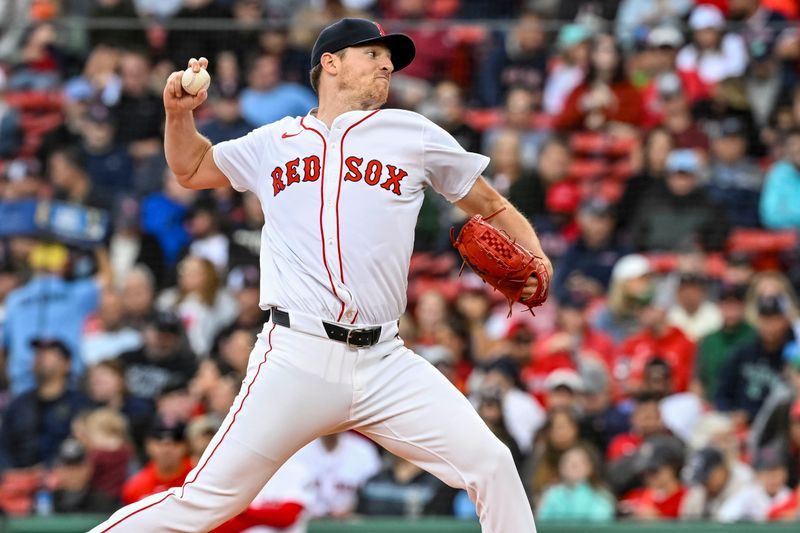 Sep 22, 2024; Boston, Massachusetts, USA; Boston Red Sox starting pitcher Nick Pivetta (37) pitches against the Minnesota Twins during the fourth inning at Fenway Park. Mandatory Credit: Eric Canha-Imagn Images