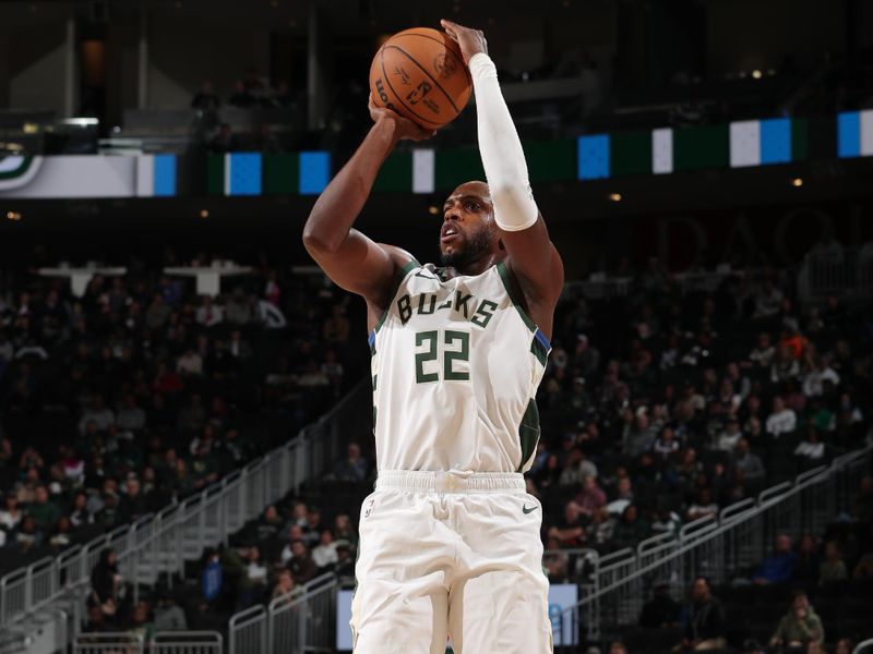 MILWAUKEE, WI - OCTOBER 20: Bobby Portis #9 of the Milwaukee Bucks shoots the ball during the preseason game on October 20, 2023 at the Fiserv Forum Center in Milwaukee, Wisconsin. NOTE TO USER: User expressly acknowledges and agrees that, by downloading and or using this Photograph, user is consenting to the terms and conditions of the Getty Images License Agreement. Mandatory Copyright Notice: Copyright 2023 NBAE (Photo by Gary Dineen/NBAE via Getty Images).