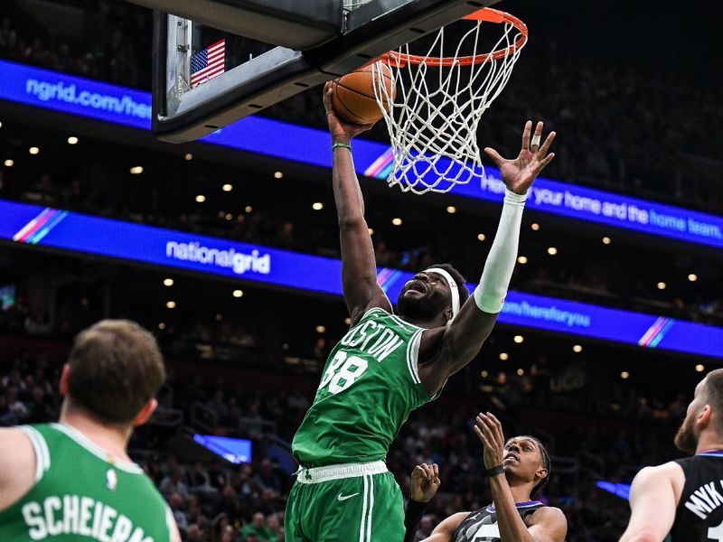 BOSTON, MASSACHUSETTS - MARCH 10: Neemias Queta #88 of the Boston Celtics shoots the ball during the first half against the Utah Jazz at TD Garden on March 10, 2025 in Boston, Massachusetts.  NOTE TO USER: User expressly acknowledges and agrees that, by downloading and or using this photograph, User is consenting to the terms and conditions of the Getty Images License Agreement. (Photo by China Wong/Getty Images)