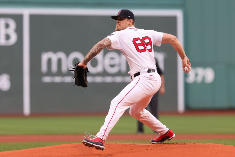 Jun 24, 2024; Boston, Massachusetts, USA; Boston Red Sox starting pitcher Tanner Houck (89) throws a pitch during the first inning against the Toronto Blue Jays at Fenway Park. Mandatory Credit: Paul Rutherford-USA TODAY Sports