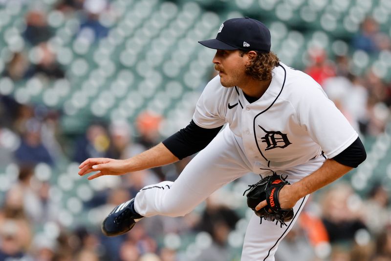 Apr 30, 2023; Detroit, Michigan, USA; Detroit Tigers relief pitcher Jason Foley (68) pitches in the eighth inning against the Baltimore Orioles at Comerica Park. Mandatory Credit: Rick Osentoski-USA TODAY Sports