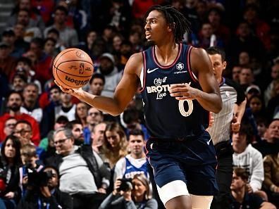 PHILADELPHIA, PA - NOVMEBER 4: Tyrese Maxey #0 of the Philadelphia 76ers brings the ball up court against the Phoenix Suns on November 4, 2023 at the Wells Fargo Center in Philadelphia, Pennsylvania NOTE TO USER: User expressly acknowledges and agrees that, by downloading and/or using this Photograph, user is consenting to the terms and conditions of the Getty Images License Agreement. Mandatory Copyright Notice: Copyright 2023 NBAE (Photo by David Dow/NBAE via Getty Images)