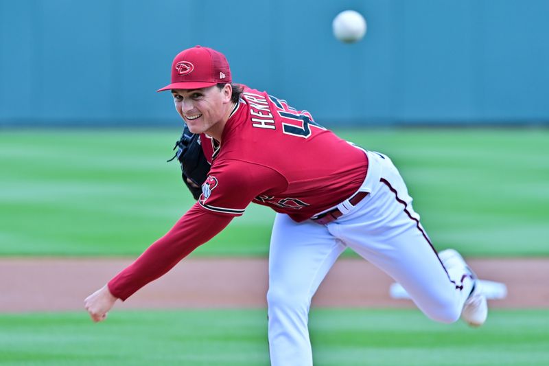 Mar 14, 2023; Salt River Pima-Maricopa, Arizona, USA; Arizona Diamondbacks starting pitcher Tommy Henry (47) throws in the first inning against the San Francisco Giants during a Spring Training game at Salt River Fields at Talking Stick. Mandatory Credit: Matt Kartozian-USA TODAY Sports