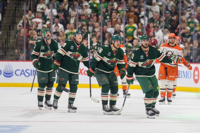 Apr 14, 2026; Saint Paul, Minnesota, USA; Minnesota Wild center Robby Fabbri (21) celebrates scoring a goal against the Anaheim Ducks in the third period at Grand Casino Arena. Mandatory Credit: Matt Blewett-Imagn Images Apr 14, 2026; Saint Paul, Minnesota, USA; Minnesota Wild center Robby Fabbri (21) celebrates scoring a goal against the Anaheim Ducks in the third period at Grand Casino Arena. Mandatory Credit: Matt Blewett-Imagn Images