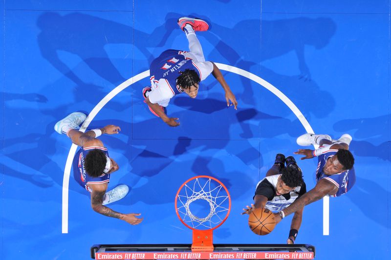 ORLANDO, FL - OCTOBER 18: Jarrett Culver #24 of the Orlando Magic drives to the basket during the game against the Philadelphia 76ers during a NBA preseason game on October 18, 2024 at Kia Center in Orlando, Florida. NOTE TO USER: User expressly acknowledges and agrees that, by downloading and or using this photograph, User is consenting to the terms and conditions of the Getty Images License Agreement. Mandatory Copyright Notice: Copyright 2024 NBAE (Photo by Fernando Medina/NBAE via Getty Images)