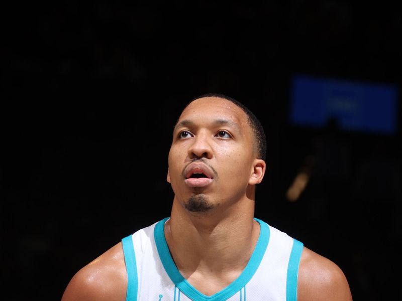 BROOKLYN, NY - NOVEMBER 19: Grant Williams #2 of the Charlotte Hornets shoots a free throw during the game against the Brooklyn Nets during an Emirates NBA Cup game on November 19, 2024 at Barclays Center in Brooklyn, New York. NOTE TO USER: User expressly acknowledges and agrees that, by downloading and or using this Photograph, user is consenting to the terms and conditions of the Getty Images License Agreement. Mandatory Copyright Notice: Copyright 2024 NBAE (Photo by Nathaniel S. Butler/NBAE via Getty Images)