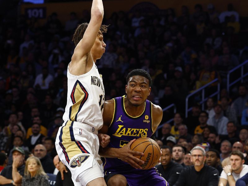 LOS ANGELES, CALIFORNIA - FEBRUARY 09:  Rui Hachimura #28 of the Los Angeles Lakers in the first half at Crypto.com Arena on February 09, 2024 in Los Angeles, California.  NOTE TO USER: User expressly acknowledges and agrees that, by downloading and/or using this photograph, user is consenting to the terms and conditions of the Getty Images License Agreement.  (Photo by Ronald Martinez/Getty Images)