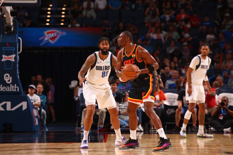 OKLAHOMA CITY, OK - APRIL 14: Markieff Morris #88 of the Dallas Mavericks plays defense during the game against the Oklahoma City Thunder  on April 14, 2024 at Paycom Arena in Oklahoma City, Oklahoma. NOTE TO USER: User expressly acknowledges and agrees that, by downloading and or using this photograph, User is consenting to the terms and conditions of the Getty Images License Agreement. Mandatory Copyright Notice: Copyright 2024 NBAE (Photo by Zach Beeker/NBAE via Getty Images)