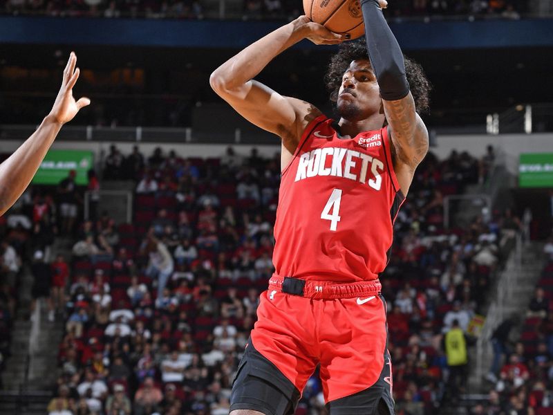 HOUSTON, TX - MARCH 6: Jalen Green #4 of the Houston Rockets shoots the ball during the game against the LA Clippers on March 6, 2024 at the Toyota Center in Houston, Texas. NOTE TO USER: User expressly acknowledges and agrees that, by downloading and or using this photograph, User is consenting to the terms and conditions of the Getty Images License Agreement. Mandatory Copyright Notice: Copyright 2024 NBAE (Photo by Logan Riely/NBAE via Getty Images)