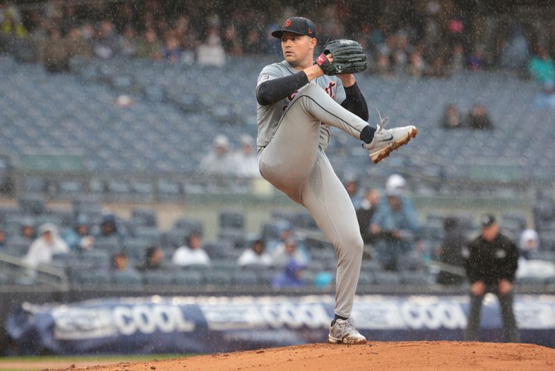 May 5, 2024; Bronx, New York, USA; Detroit Tigers starting pitcher Tarik Skubal (29) delivers a pitch delivers a pitch during the fifth inning against the New York Yankees at Yankee Stadium. Mandatory Credit: Vincent Carchietta-USA TODAY Sports