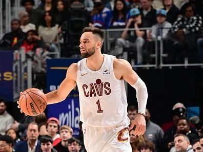 DETROIT, MI - DECEMBER 2: Max Strus #1 of the Cleveland Cavaliers handles the ball during the game on December 2, 2023 at Little Caesars Arena in Detroit, Michigan. NOTE TO USER: User expressly acknowledges and agrees that, by downloading and/or using this photograph, User is consenting to the terms and conditions of the Getty Images License Agreement. Mandatory Copyright Notice: Copyright 2023 NBAE (Photo by Chris Schwegler/NBAE via Getty Images)