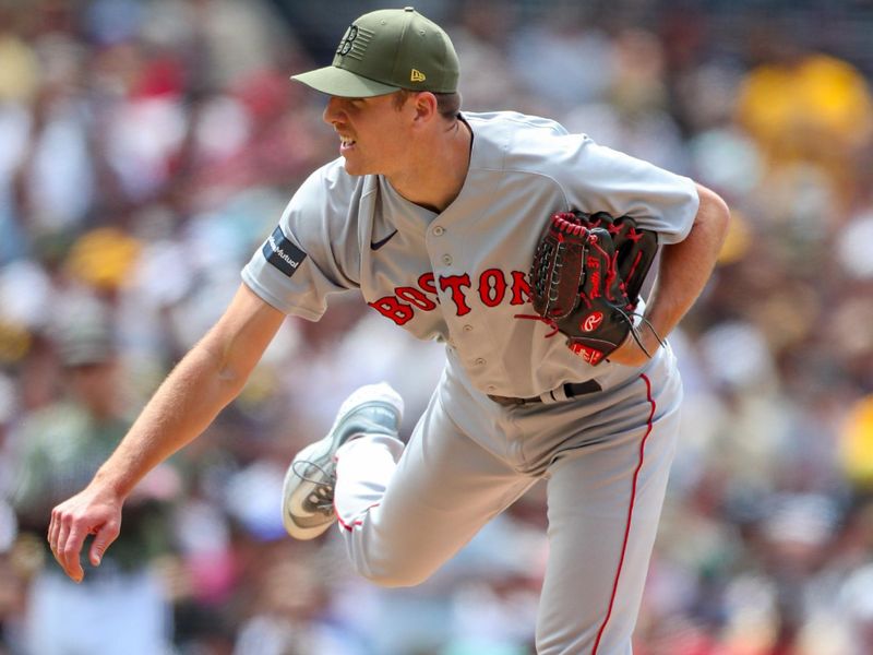 May 21, 2023; San Diego, California, USA; Boston Red Sox relief pitcher Nick Pivetta (37) throws a pitch in the fourth inning against the San Diego Padres at Petco Park. Mandatory Credit: David Frerker-USA TODAY Sports