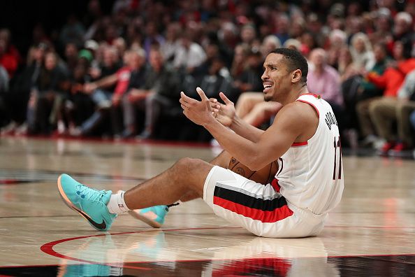 PORTLAND, OREGON - NOVEMBER 05: Malcolm Brogdon #11 of the Portland Trail Blazers reacts to a call during the fourth quarter of a game against the Memphis Grizzlies at Moda Center on November 05, 2023 in Portland, Oregon. NOTE TO USER: User expressly acknowledges and agrees that, by downloading and or using this photograph, User is consenting to the terms and conditions of the Getty Images License Agreement.? (Photo by Amanda Loman/Getty Images)