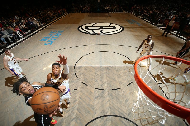 BROOKLYN, NY - MARCH 31: Trendon Watford #9 of the Brooklyn Nets goes to the basket during the game on March 31, 2024 at Barclays Center in Brooklyn, New York. NOTE TO USER: User expressly acknowledges and agrees that, by downloading and or using this Photograph, user is consenting to the terms and conditions of the Getty Images License Agreement. Mandatory Copyright Notice: Copyright 2024 NBAE (Photo by Nathaniel S. Butler/NBAE via Getty Images)