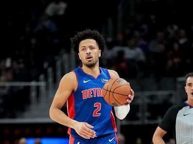 DETROIT, MICHIGAN - DECEMBER 06: Cade Cunningham #2 of the Detroit Pistons handles the ball against the Memphis Grizzlies at Little Caesars Arena on December 06, 2023 in Detroit, Michigan. NOTE TO USER: User expressly acknowledges and agrees that, by downloading and or using this photograph, User is consenting to the terms and conditions of the Getty Images License Agreement. (Photo by Nic Antaya/Getty Images)