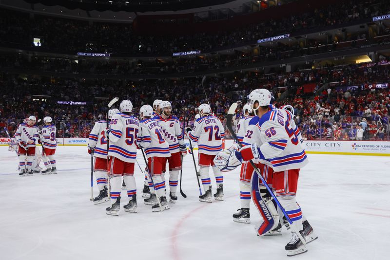 May 26, 2024; Sunrise, Florida, USA; in game three of the Eastern Conference Final of the 2024 Stanley Cup Playoffs at Amerant Bank Arena. Mandatory Credit: Sam Navarro-USA TODAY Sports