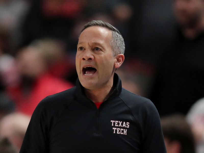 Jan 20, 2024; Lubbock, Texas, USA;  Texas Tech Red Raiders head coach Grant McCasland in the first half during the game against the Brigham Young Cougars at United Supermarkets Arena. Mandatory Credit: Michael C. Johnson-USA TODAY Sports