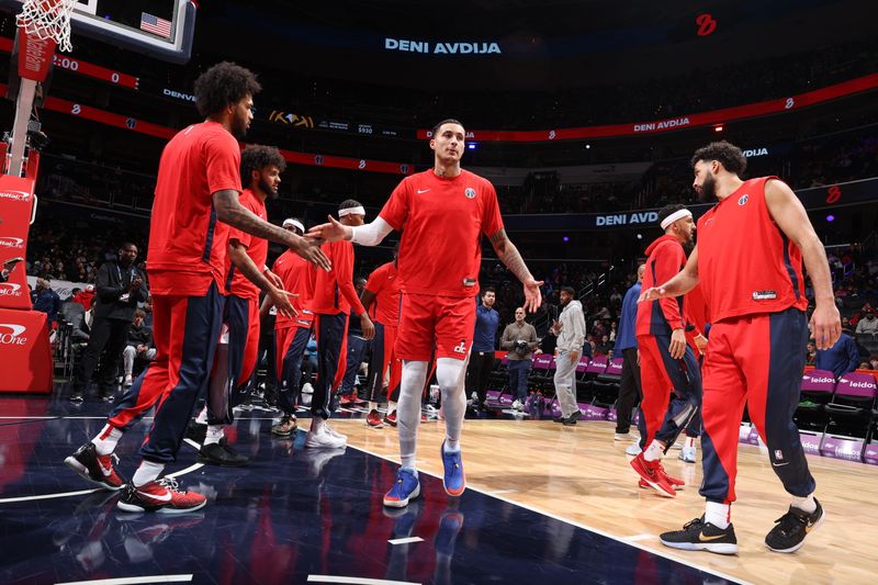 WASHINGTON, DC -? JANUARY 21:  Kyle Kuzma #33 of the Washington Wizards walks on the court during player introductions on January 21, 2024 at Capital One Arena in Washington, DC. NOTE TO USER: User expressly acknowledges and agrees that, by downloading and or using this Photograph, user is consenting to the terms and conditions of the Getty Images License Agreement. Mandatory Copyright Notice: Copyright 2024 NBAE (Photo by Stephen Gosling/NBAE via Getty Images)