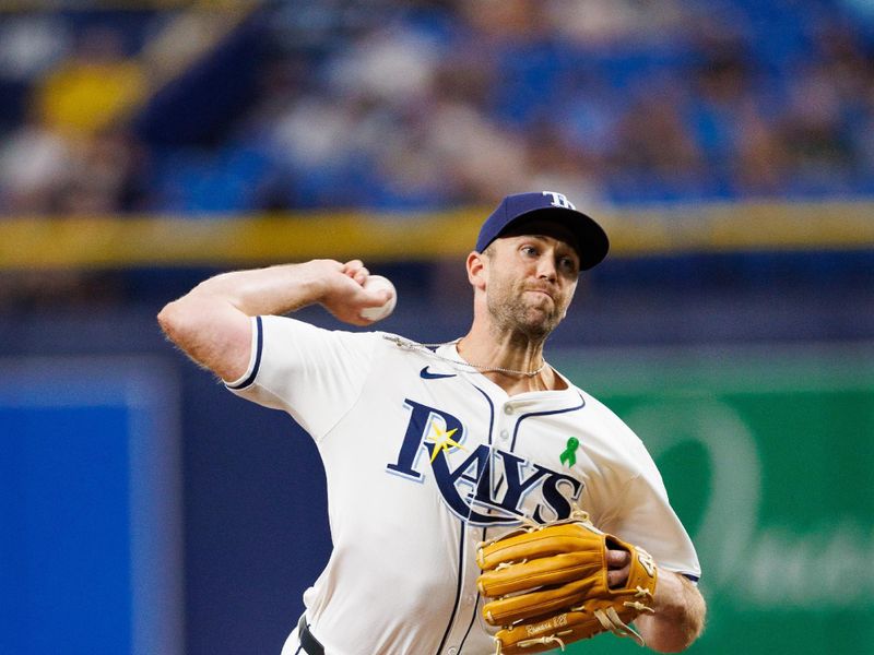 May 21, 2024; St. Petersburg, Florida, USA;  Tampa Bay Rays pitcher Jason Adam (47) throws a pitch against the Boston Red Sox in the eighth inning at Tropicana Field. Mandatory Credit: Nathan Ray Seebeck-USA TODAY Sports