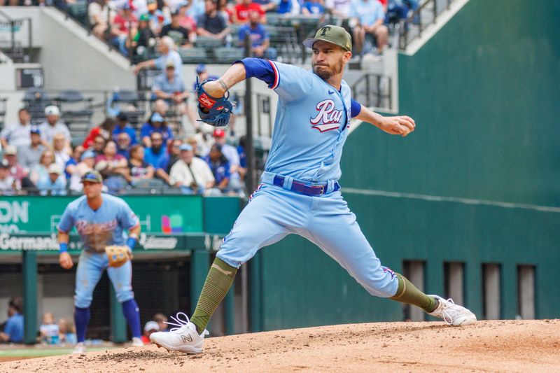 May 21, 2023; Arlington, Texas, USA; Texas Rangers starting pitcher Andrew Heaney (44) throws during the third inning against the Colorado Rockies at Globe Life Field. Mandatory Credit: Andrew Dieb-USA TODAY Sports