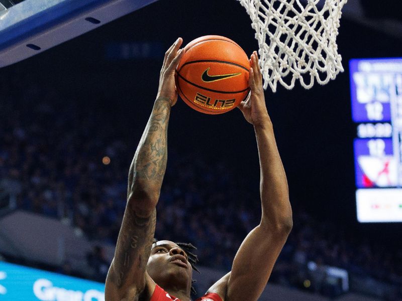 Feb 24, 2024; Lexington, Kentucky, USA; Alabama Crimson Tide forward Nick Pringle (23) dunks during the first half against the Kentucky Wildcats at Rupp Arena at Central Bank Center. Mandatory Credit: Jordan Prather-USA TODAY Sports