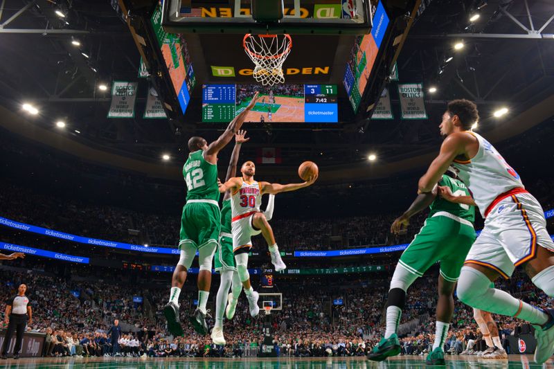 BOSTON, MA - NOVEMBER 6: Stephen Curry #30 of the Golden State Warriors drives to the basket during the game against the Boston Celtics on November 6, 2024 at TD Garden in Boston, Massachusetts. NOTE TO USER: User expressly acknowledges and agrees that, by downloading and/or using this Photograph, user is consenting to the terms and conditions of the Getty Images License Agreement. Mandatory Copyright Notice: Copyright 2024 NBAE (Photo by Jesse D. Garrabrant/NBAE via Getty Images)