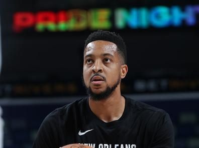 NEW ORLEANS, LA - DECEMBER 1:  CJ McCollum #3 of the New Orleans Pelicans warms up before the game against the San Antonio Spurs on December 1, 2023 at the Smoothie King Center in New Orleans, Louisiana. NOTE TO USER: User expressly acknowledges and agrees that, by downloading and or using this Photograph, user is consenting to the terms and conditions of the Getty Images License Agreement. Mandatory Copyright Notice: Copyright 2023 NBAE (Photo by Layne Murdoch Jr./NBAE via Getty Images)