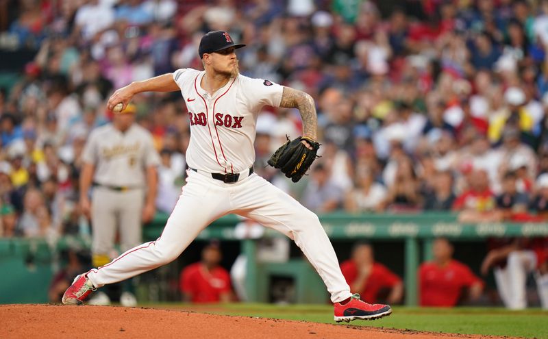 Jul 11, 2024; Boston, Massachusetts, USA; Boston Red Sox starting pitcher Tanner Houck (89) throws a pitch against the Oakland Athletics in the third inning at Fenway Park. Mandatory Credit: David Butler II-USA TODAY Sports
