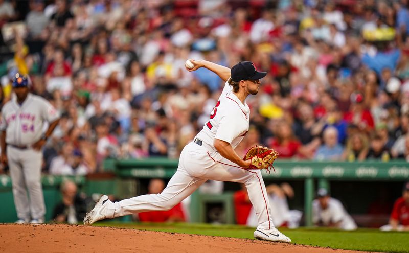 Jul 23, 2023; Boston, Massachusetts, USA; Boston Red Sox relief pitcher Chris Murphy (72) throws a pitch against th eNew York Mets in the third inning at Fenway Park. Mandatory Credit: David Butler II-USA TODAY Sports