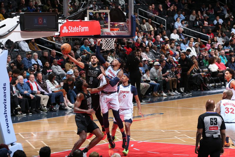 WASHINGTON, DC -? FEBRUARY 24: Cameron Johnson #2 of the Brooklyn Nets drives to the basket during the game against the Washington Wizards  on February 24, 2025 at Capital One Arena in Washington, DC. NOTE TO USER: User expressly acknowledges and agrees that, by downloading and or using this Photograph, user is consenting to the terms and conditions of the Getty Images License Agreement. Mandatory Copyright Notice: Copyright 2025 NBAE (Photo by Stephen Gosling/NBAE via Getty Images)