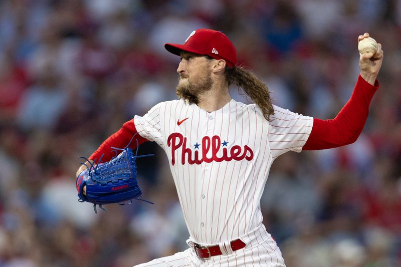 Aug 5, 2023; Philadelphia, Pennsylvania, USA; Philadelphia Phillies relief pitcher Matt Strahm (25) throws a pitch during the seventh inning against the Kansas City Royals at Citizens Bank Park. Mandatory Credit: Bill Streicher-USA TODAY Sports