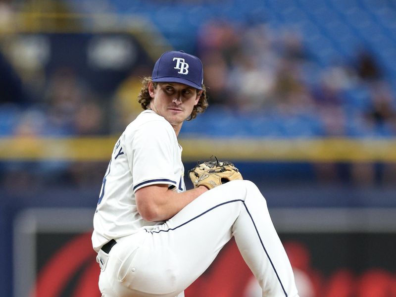 Sep 5, 2024; St. Petersburg, Florida, USA; Tampa Bay Rays pitcher Mason Montgomery (48) throws a pitch against the Minnesota Twins in the eighth inning  at Tropicana Field. Mandatory Credit: Nathan Ray Seebeck-Imagn Images