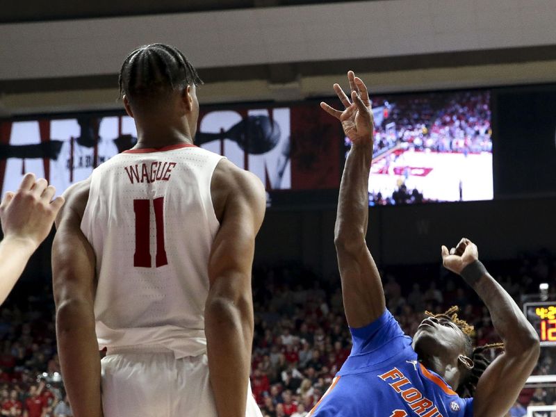 Feb 21, 2024; Tuscaloosa, Alabama, USA;  Alabama Crimson Tide forward Mohamed Wague (11) defends Florida Gators guard Denzel Aberdeen (11) at Coleman Coliseum. Mandatory Credit: Gary Cosby Jr.-USA TODAY Sports