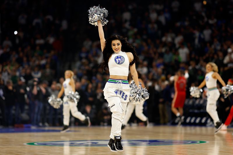 MINNEAPOLIS, MINNESOTA - JANUARY 03: A Minnesota Timberwolves dancer performs prior to the start of the game aginst the New Orleans Pelicans at Target Center on January 03, 2024 in Minneapolis, Minnesota. NOTE TO USER: User expressly acknowledges and agrees that, by downloading and or using this photograph, User is consenting to the terms and conditions of the Getty Images License Agreement. (Photo by David Berding/Getty Images)