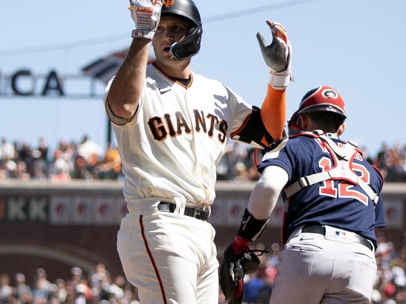 Jul 30, 2023; San Francisco, California, USA; San Francisco Giants second baseman Casey Schmitt (6) reacts to being called out on strikes during the eighth inning against the Boston Red Sox at Oracle Park. Mandatory Credit: D. Ross Cameron-USA TODAY Sports