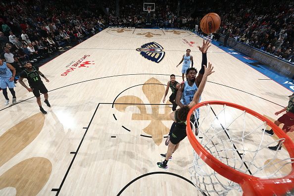 NEW ORLEANS, LA - DECEMBER 26: Jaren Jackson Jr. #13 of the Memphis Grizzlies shoots the ball during the game against the New Orleans Pelicans on December 26, 2023 at the Smoothie King Center in New Orleans, Louisiana. NOTE TO USER: User expressly acknowledges and agrees that, by downloading and or using this Photograph, user is consenting to the terms and conditions of the Getty Images License Agreement. Mandatory Copyright Notice: Copyright 2023 NBAE (Photo by Layne Murdoch Jr./NBAE via Getty Images)