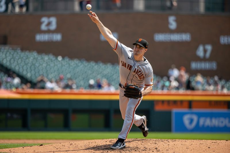 Jul 24, 2023; Detroit, Michigan, USA; San Francisco Giants starting pitcher Ross Stripling (48) throws in the third inning against the Detroit Tigers at Comerica Park. Mandatory Credit: David Reginek-USA TODAY Sports