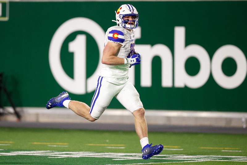 Nov 27, 2021; Fort Collins, Colorado, USA; Colorado State Rams tight end Trey McBride (85) runs for a touchdown in the third quarter against the Nevada Wolf Pack at Sonny Lubrick Field at Canvas Stadium. Mandatory Credit: Isaiah J. Downing-USA TODAY Sports