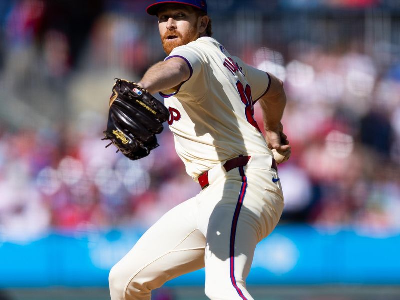 Apr 13, 2024; Philadelphia, Pennsylvania, USA; Philadelphia Phillies pitcher Spencer Turnbull (22) throws pitch during the second inning against the Pittsburgh Pirates at Citizens Bank Park. Mandatory Credit: Bill Streicher-USA TODAY Sports