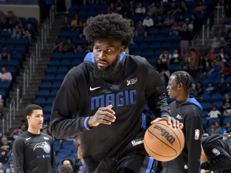 ORLANDO, FL - JANUARY 25: Jonathan Isaac #1 of the Orlando Magic warms up before the game against the Indiana Pacers on January 25, 2023 at Amway Center in Orlando, Florida. NOTE TO USER: User expressly acknowledges and agrees that, by downloading and or using this photograph, User is consenting to the terms and conditions of the Getty Images License Agreement. Mandatory Copyright Notice: Copyright 2023 NBAE (Photo by Fernando Medina/NBAE via Getty Images)