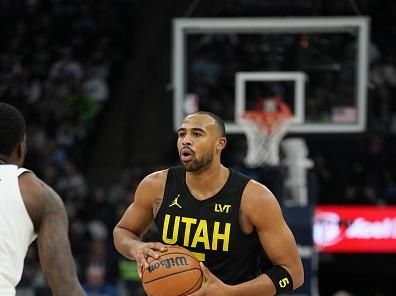 MINNEAPOLIS, MN -  NOVEMBER 30 :  Talen Horton-Tucker #5 of the Utah Jazz handles the ball during the game against the Minnesota Timberwolves on November 30, 2023 at Target Center in Minneapolis, Minnesota. NOTE TO USER: User expressly acknowledges and agrees that, by downloading and or using this Photograph, user is consenting to the terms and conditions of the Getty Images License Agreement. Mandatory Copyright Notice: Copyright 2023 NBAE (Photo by Jordan Johnson/NBAE via Getty Images)