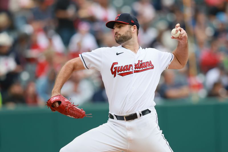 Sep 24, 2023; Cleveland, Ohio, USA; Cleveland Guardians relief pitcher Sam Hentges (31) pitches against the Baltimore Orioles during the fourth inning at Progressive Field. Mandatory Credit: Aaron Josefczyk-USA TODAY Sports