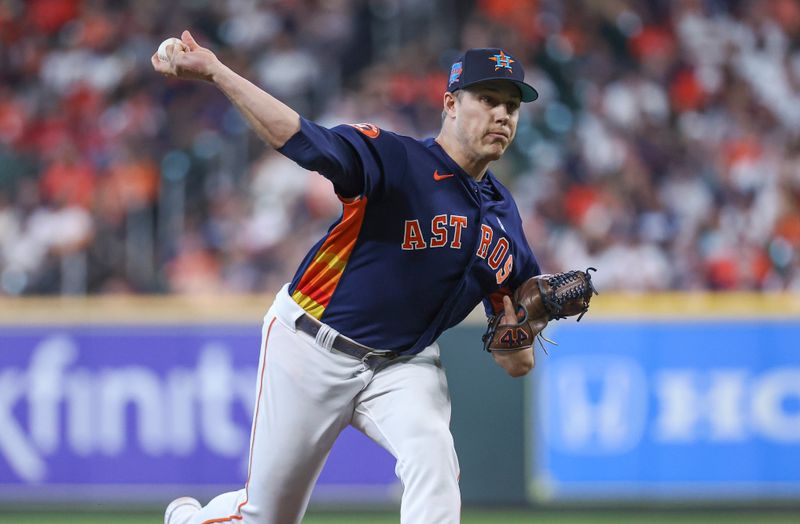 Jun 18, 2023; Houston, Texas, USA; Houston Astros relief pitcher Phil Maton (88) delivers a pitch during the sixth inning against the Cincinnati Reds at Minute Maid Park. Mandatory Credit: Troy Taormina-USA TODAY Sports