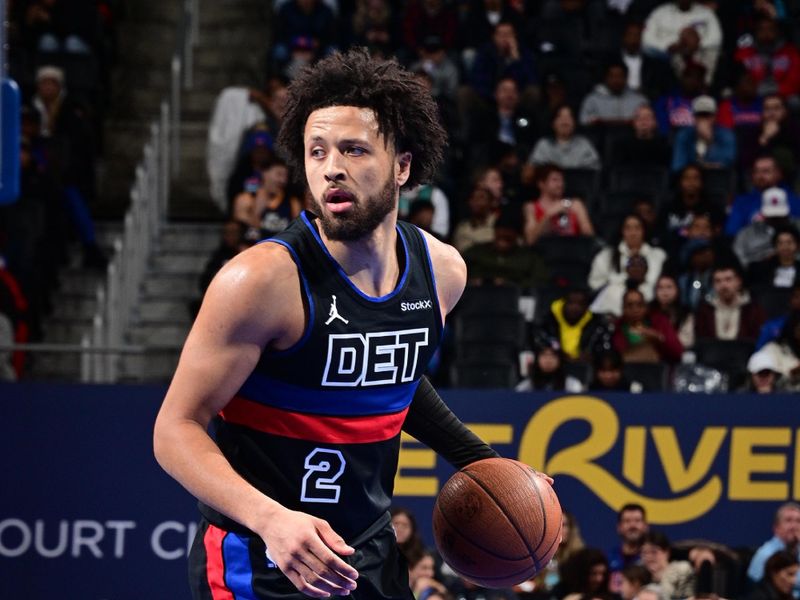 DETROIT, MI - DECEMBER 3: Cade Cunningham #2 of the Detroit Pistons dribbles the ball during the game against the Milwaukee Bucks during the Emirates NBA Cup game on December 3, 2024 at Little Caesars Arena in Detroit, Michigan. NOTE TO USER: User expressly acknowledges and agrees that, by downloading and/or using this photograph, User is consenting to the terms and conditions of the Getty Images License Agreement. Mandatory Copyright Notice: Copyright 2024 NBAE (Photo by Chris Schwegler/NBAE via Getty Images)