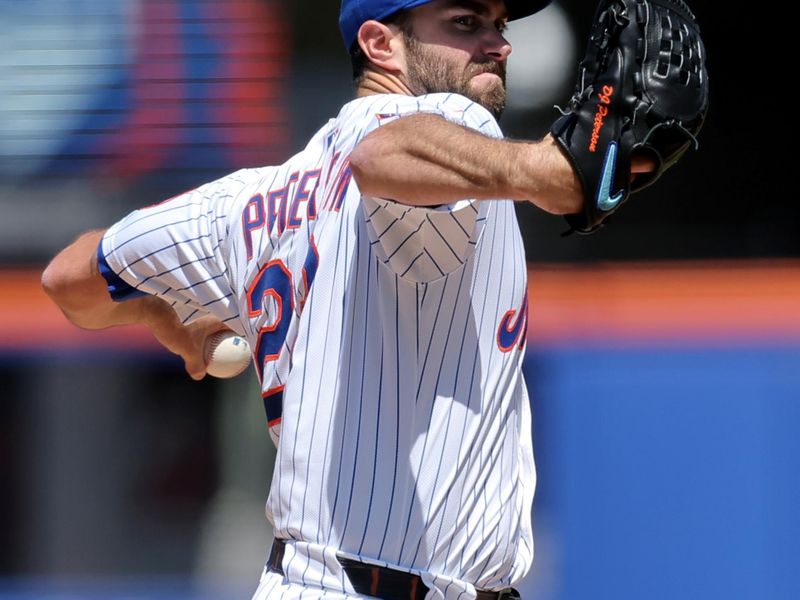 Apr 23, 2025; New York City, New York, USA; New York Mets starting pitcher David Peterson (23) pitches against the Philadelphia Phillies during the third inning at Citi Field. Mandatory Credit: Brad Penner-Imagn Images