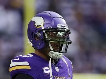 Minnesota Vikings wide receiver Justin Jefferson warms up before an NFL football game against the Atlanta Falcons, Sunday, Dec. 8, 2024 in Minneapolis. Minnesota won 42-21. (AP Photo/Stacy Bengs)