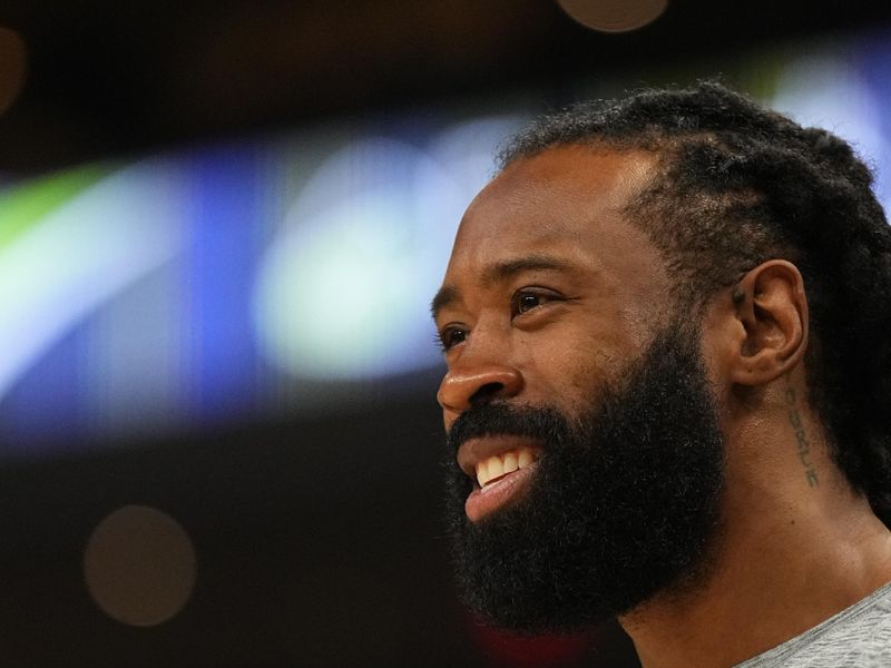 AUSTIN, TX - MARCH 15: DeAndre Jordan #6 of the Denver Nuggets looks on during the game against the San Antonio Spurs on March 15, 2024 at the Moody Center in Austin, Texas. NOTE TO USER: User expressly acknowledges and agrees that, by downloading and/or using this Photograph, user is consenting to the terms and conditions of the Getty Images License Agreement. Mandatory Copyright Notice: Copyright 2024 NBAE (Photo by Garrett Ellwood/NBAE via Getty Images)