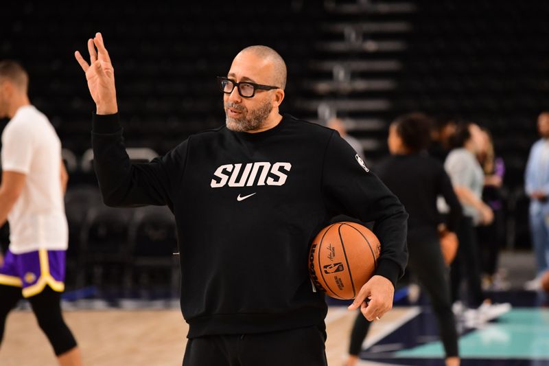 LOS ANGELES, CA - OCTOBER 6: David Fizdale of the Phoenix Suns before the game against the Los Angeles Lakers on October 6, 2024 at Acrisure Arena in Palm Springs, California. NOTE TO USER: User expressly acknowledges and agrees that, by downloading and/or using this Photograph, user is consenting to the terms and conditions of the Getty Images License Agreement. Mandatory Copyright Notice: Copyright 2024 NBAE (Photo by Adam Pantozzi/NBAE via Getty Images)