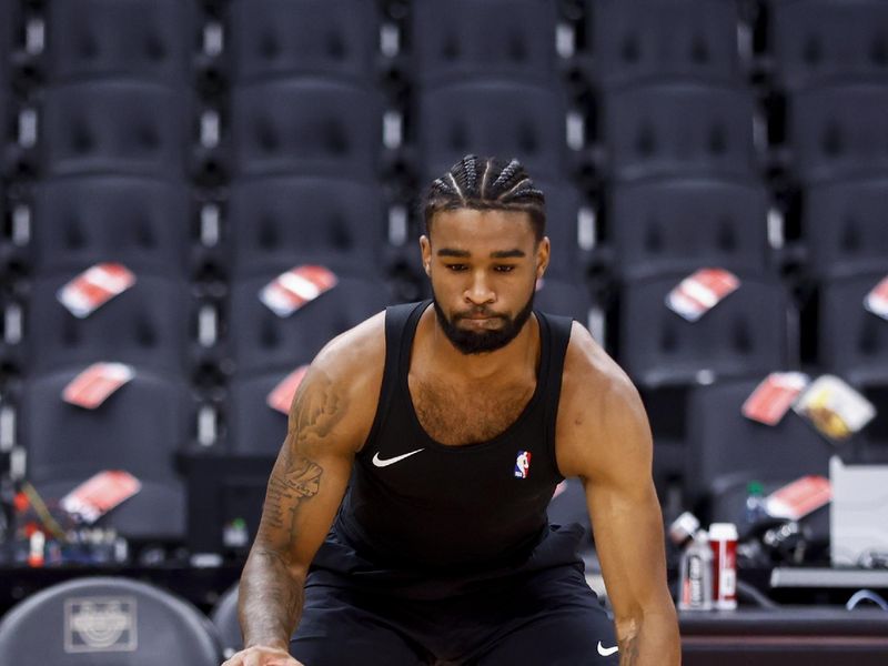 TORONTO, CANADA - OCTOBER 9: Coby White #0 of the Chicago Bulls warms up before a preseason game on October 9, 2022 at the Scotiabank Arena in Toronto, Ontario, Canada.  NOTE TO USER: User expressly acknowledges and agrees that, by downloading and or using this Photograph, user is consenting to the terms and conditions of the Getty Images License Agreement.  Mandatory Copyright Notice: Copyright 2022 NBAE (Photo by Vaughn Ridley/NBAE via Getty Images)